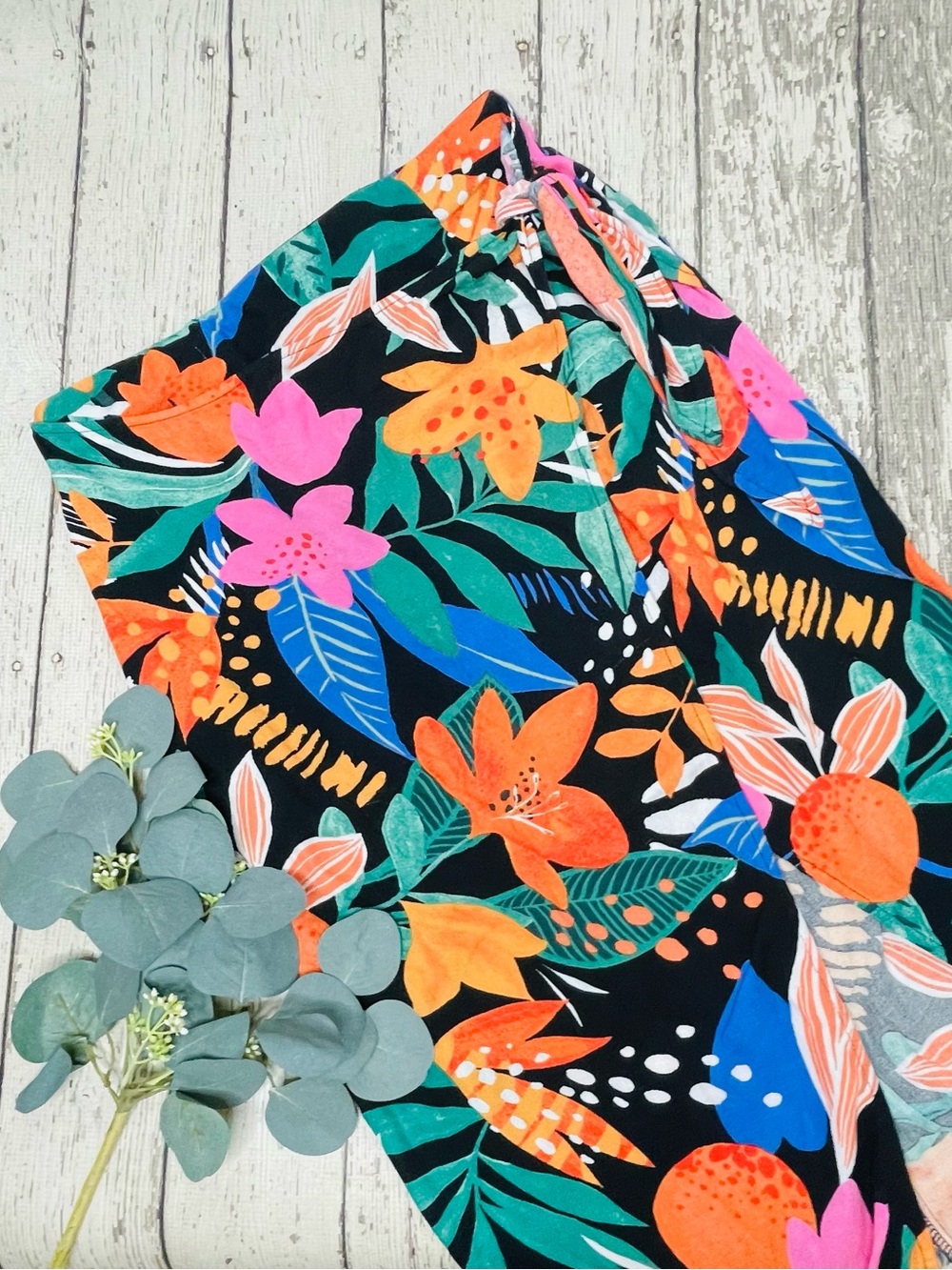 FORE Tropical Faux Wrap Skirt
